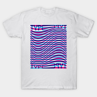 Type Wave (Cyan Magenta Blue) T-Shirt